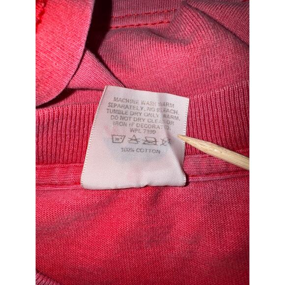 Y2K Single Stitch Long Beach Island LBI Graphic Tee Size Medium Pink Red Surf - Picture 6 of 6